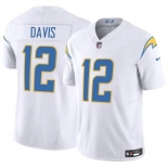 Men's Los Angeles Chargers #12 Derius Davis White 2024 F.U.S.E. Vapor Limited Football Stitched Jersey