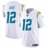 Men's Los Angeles Chargers #12 Derius Davis White 2024 Vapor Limited Football Stitched Jersey