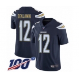 Men's Los Angeles Chargers #12 Travis Benjamin Navy Blue Team Color Vapor Untouchable Limited Player 100th Season Football Jersey