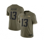 Men's Los Angeles Chargers #13 Keenan Allen 2022 Olive Salute To Service Limited Stitched Jersey