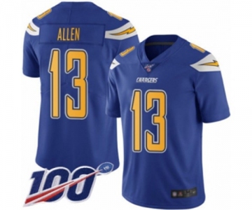 Men's Los Angeles Chargers #13 Keenan Allen Limited Electric Blue Rush Vapor Untouchable 100th Season Football Jersey