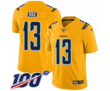 Men's Los Angeles Chargers #13 Keenan Allen Limited Gold Inverted Legend 100th Season Football Jersey