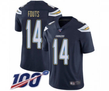 Men's Los Angeles Chargers #14 Dan Fouts Navy Blue Team Color Vapor Untouchable Limited Player 100th Season Football Jersey