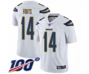 Men's Los Angeles Chargers #14 Dan Fouts White Vapor Untouchable Limited Player 100th Season Football Jersey