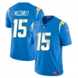 Men's Los Angeles Chargers #15 Ladd McConkey Light Blue 2024 Draft Vapor Limited Football Stitched Jersey