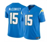 Men's Los Angeles Chargers #15 Ladd McConkey Light Blue 2024 F.U.S.E Draft Vapor Limited Football Stitched Jersey