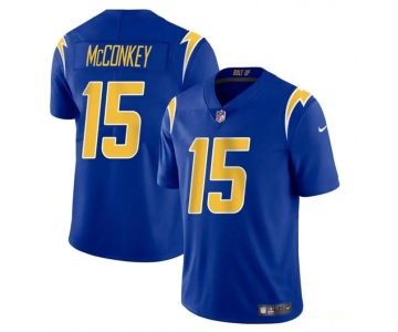 Men's Los Angeles Chargers #15 Ladd McConkey Royal 2024 Draft Vapor Limited Football Stitched Jersey