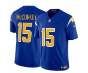 Men's Los Angeles Chargers #15 Ladd McConkey Royal 2024 F.U.S.E Draft Vapor Limited Football Stitched Jersey