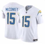 Men's Los Angeles Chargers #15 Ladd McConkey White 2024 F.U.S.E Draft Vapor Limited Football Stitched Jersey