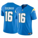 Men's Los Angeles Chargers #16 Casey Bauman Blue 2024 F.U.S.E. Vapor Limited Football Stitched Jersey