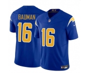 Men's Los Angeles Chargers #16 Casey Bauman Royal 2024 F.U.S.E. Vapor Limited Football Stitched Jersey