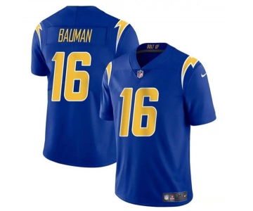 Men's Los Angeles Chargers #16 Casey Bauman Royal 2024 Vapor Limited Football Stitched Jersey