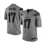 Men's Los Angeles Chargers #17 Philip Rivers Limited Gray Gridiron Football Jersey