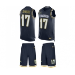 Men's Los Angeles Chargers #17 Philip Rivers Limited Navy Blue Tank Top Suit Football Jersey