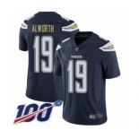 Men's Los Angeles Chargers #19 Lance Alworth Navy Blue Team Color Vapor Untouchable Limited Player 100th Season Football Jersey