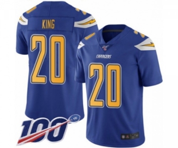 Men's Los Angeles Chargers #20 Desmond King Limited Electric Blue Rush Vapor Untouchable 100th Season Football Jersey