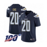 Men's Los Angeles Chargers #20 Desmond King Navy Blue Team Color Vapor Untouchable Limited Player 100th Season Football Jersey