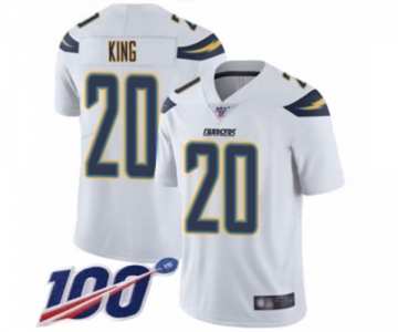 Men's Los Angeles Chargers #20 Desmond King White Vapor Untouchable Limited Player 100th Season Football Jersey