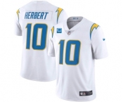 Men's Los Angeles Chargers 2022 #10 Justin Herbert White With 2-star C Patch Vapor Untouchable Limited Stitched Jersey