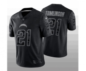 Men's Los Angeles Chargers #21 LaDainian Tomlinson Black Reflective Limited Stitched Football Jersey