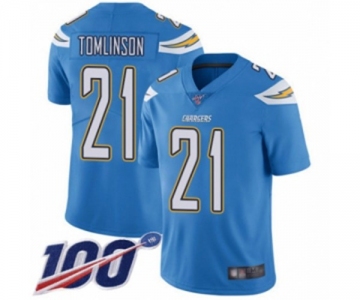 Men's Los Angeles Chargers #21 LaDainian Tomlinson Electric Blue Alternate Vapor Untouchable Limited Player 100th Season Football Jersey