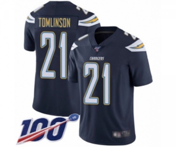 Men's Los Angeles Chargers #21 LaDainian Tomlinson Navy Blue Team Color Vapor Untouchable Limited Player 100th Season Football Jersey