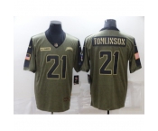 Men's Los Angeles Chargers #21 LaDainian Tomlinson Nike Olive 2021 Salute To Service Limited Player Jersey