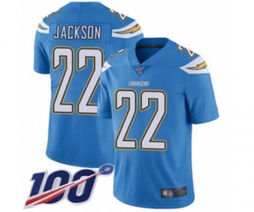 Men's Los Angeles Chargers #22 Justin Jackson Electric Blue Alternate Vapor Untouchable Limited Player 100th Season Football Jersey