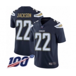 Men's Los Angeles Chargers #22 Justin Jackson Navy Blue Team Color Vapor Untouchable Limited Player 100th Season Football Jersey