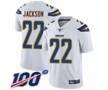 Men's Los Angeles Chargers #22 Justin Jackson White Vapor Untouchable Limited Player 100th Season Football Jersey