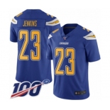 Men's Los Angeles Chargers #23 Rayshawn Jenkins Limited Electric Blue Rush Vapor Untouchable 100th Season Football Jersey