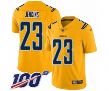 Men's Los Angeles Chargers #23 Rayshawn Jenkins Limited Gold Inverted Legend 100th Season Football Jersey