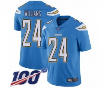 Men's Los Angeles Chargers #24 Trevor Williams Electric Blue Alternate Vapor Untouchable Limited Player 100th Season Football Jersey