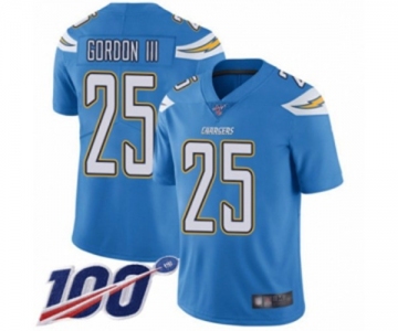 Men's Los Angeles Chargers #25 Melvin Gordon Electric Blue Alternate Vapor Untouchable Limited Player 100th Season Football Jersey