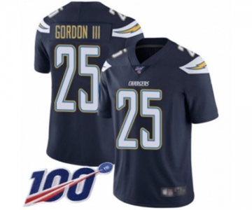 Men's Los Angeles Chargers #25 Melvin Gordon Navy Blue Team Color Vapor Untouchable Limited Player 100th Season Football Jersey