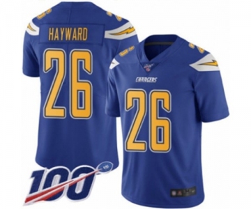 Men's Los Angeles Chargers #26 Casey Hayward Limited Electric Blue Rush Vapor Untouchable 100th Season Football Jersey