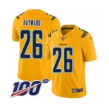 Men's Los Angeles Chargers #26 Casey Hayward Limited Gold Inverted Legend 100th Season Football Jersey