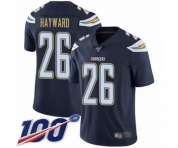 Men's Los Angeles Chargers #26 Casey Hayward Navy Blue Team Color Vapor Untouchable Limited Player 100th Season Football Jersey