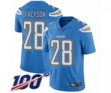 Men's Los Angeles Chargers #28 Brandon Facyson Electric Blue Alternate Vapor Untouchable Limited Player 100th Season Football Jersey