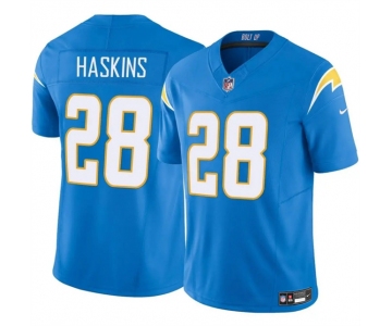 Men's Los Angeles Chargers #28 Hassan Haskins Blue 2024 F.U.S.E Vapor Limited Stitched Football Jersey