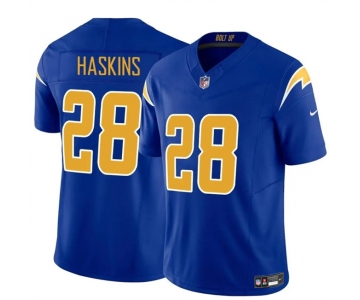 Men's Los Angeles Chargers #28 Hassan Haskins Royal 2024 F.U.S.E Vapor Limited Stitched Football Jersey