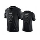 Men's Los Angeles Chargers #3 Derwin James Black Reflective Limited Stitched Football Jersey