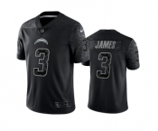 Men's Los Angeles Chargers #3 Derwin James Black Reflective Limited Stitched Football Jersey