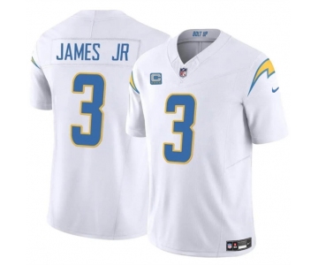 Men's Los Angeles Chargers #3 Derwin James Jr. White 2024 F.U.S.E. With 4-Star C Patch Vapor Untouchable Limited Stitched Jersey