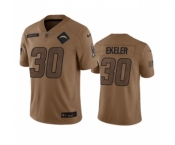 Men's Los Angeles Chargers #30 Austin Ekeler 2023 Brown Salute To Service Limited Football Stitched Jersey