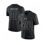 Men's Los Angeles Chargers #30 Austin Ekeler Black Reflective Limited Stitched Football Jersey