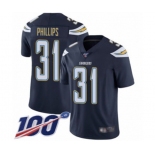 Men's Los Angeles Chargers #31 Adrian Phillips Navy Blue Team Color Vapor Untouchable Limited Player 100th Season Football Jersey