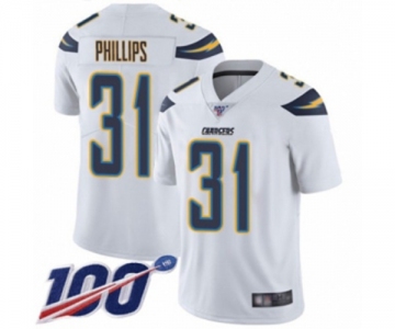 Men's Los Angeles Chargers #31 Adrian Phillips White Vapor Untouchable Limited Player 100th Season Football Jersey