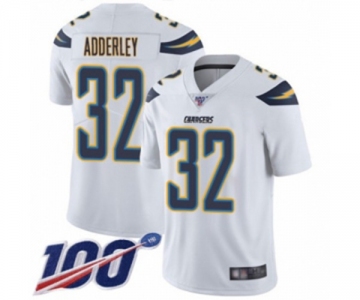 Men's Los Angeles Chargers #32 Nasir Adderley White Vapor Untouchable Limited Player 100th Season Football Jersey