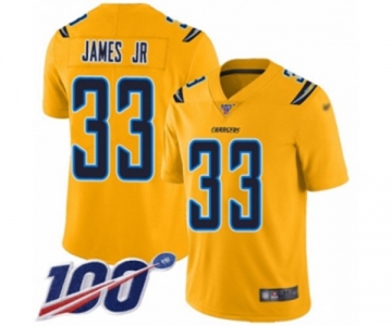 Men's Los Angeles Chargers #33 Derwin James Limited Gold Inverted Legend 100th Season Football Jersey